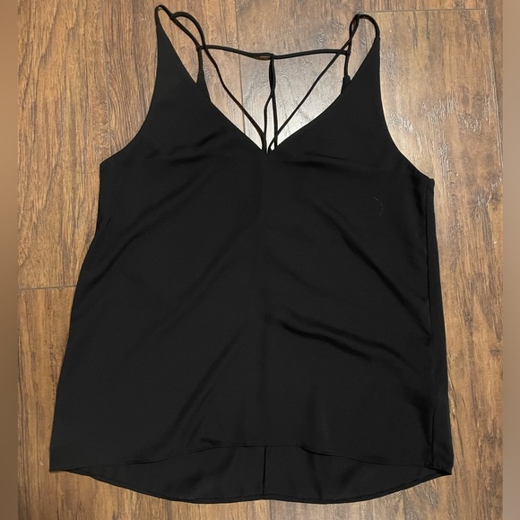 Topshop slinky crop top with spaghetti straps black size 4 - Picture 1 of 3
